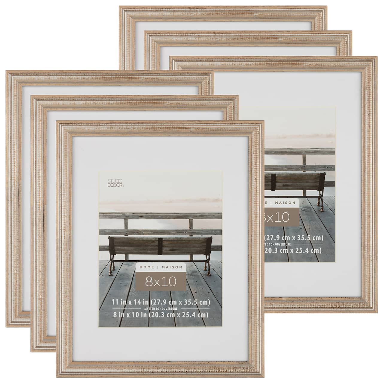 6 Pack: Champagne 8" x 10" Frame with Mat, Home by Studio Décor®